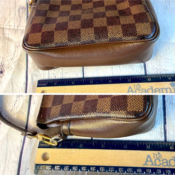 Louis Vuitton Damier Ebene cosmetic Trousse pouch Crossbody bag charm keychain - Picture 16 of 16